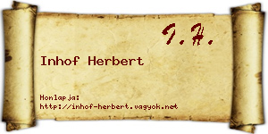 Inhof Herbert névjegykártya